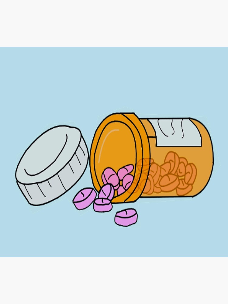 "Spilled Pills drawing " Poster for Sale by madiidean Redbubble