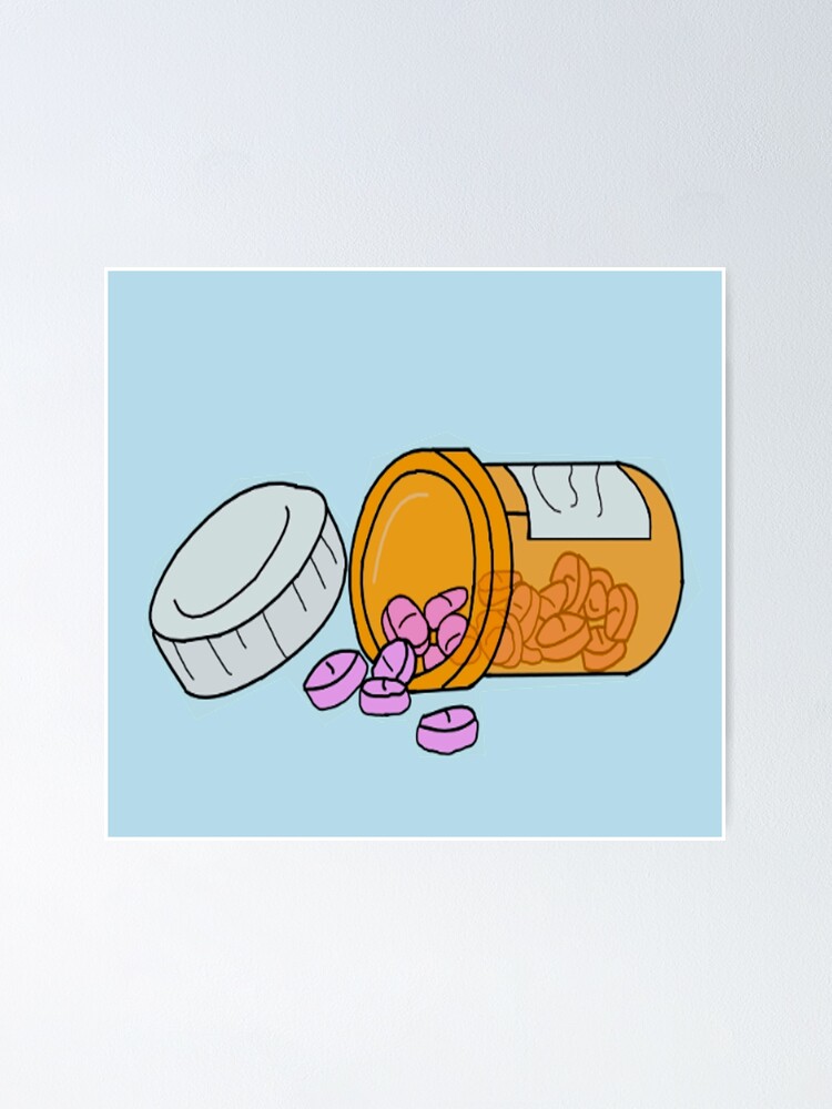 "Spilled Pills drawing " Poster for Sale by madiidean Redbubble