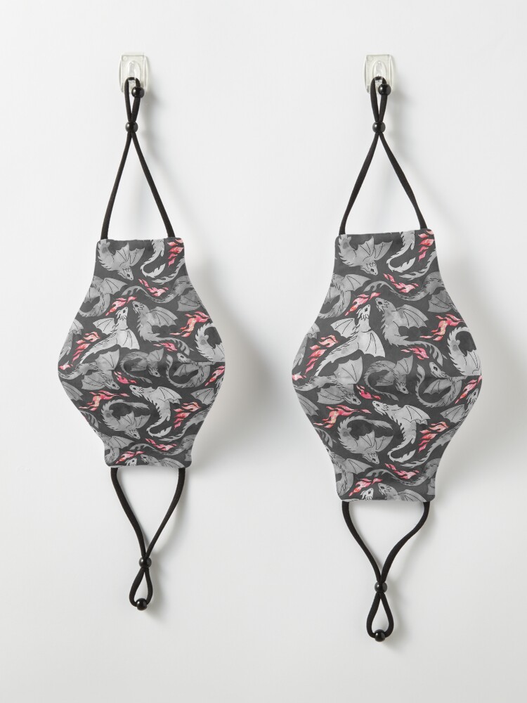 Alternate view of Dragon fire dark grey and black Mask