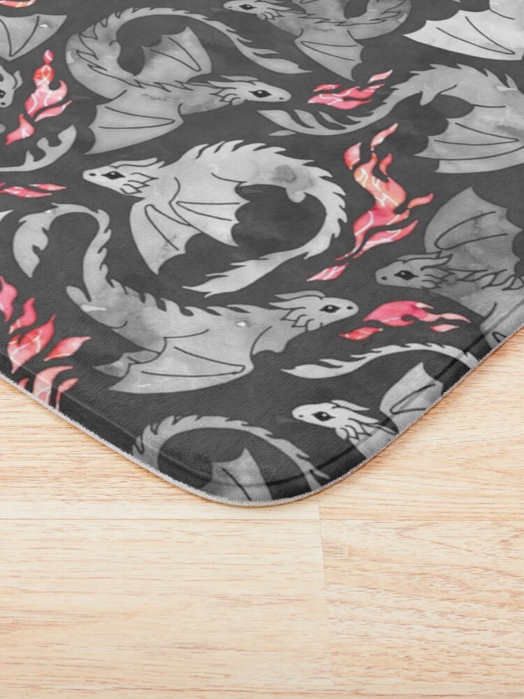 Alternate view of Dragon fire dark grey and black Bath Mat
