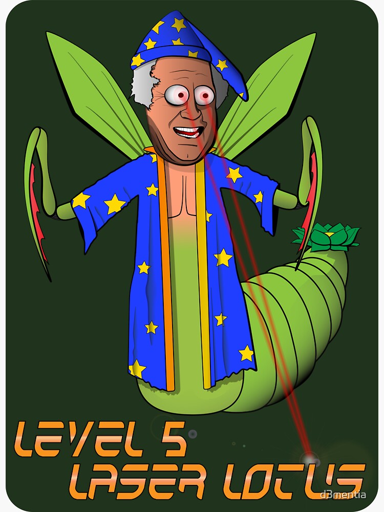 "Level Five Laser Lotus" Sticker by d3mentia Redbubble