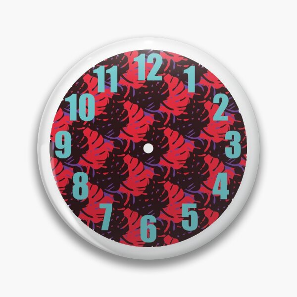Item preview, Clock with red and black leaves designed and sold by NickiPost.