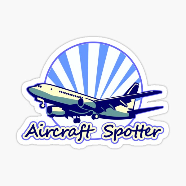 Flugzeugspäher blau Sticker
