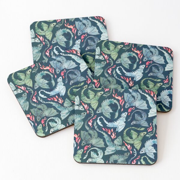 Item preview, Dragon fire dark blue & green designed and sold by adenaJ.