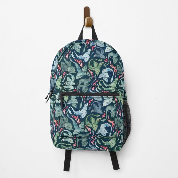 Dragon fire dark blue & green Backpack