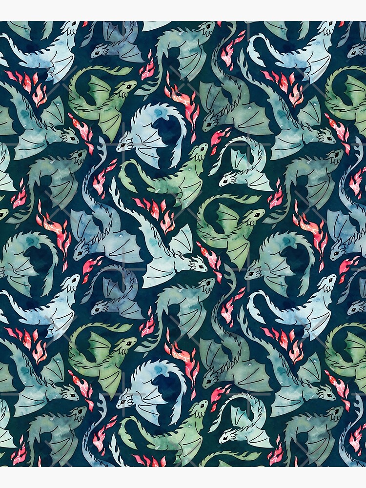 Dragon fire dark blue & green by adenaJ