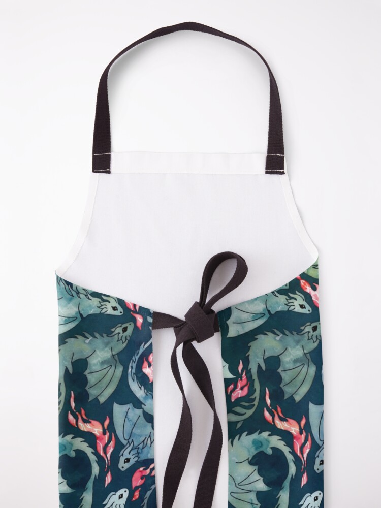 Alternate view of Dragon fire dark blue & green Apron