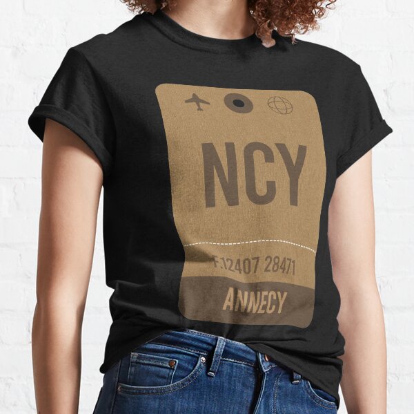 Annecy Airport Vintage Luggage Tag Classic T-Shirt