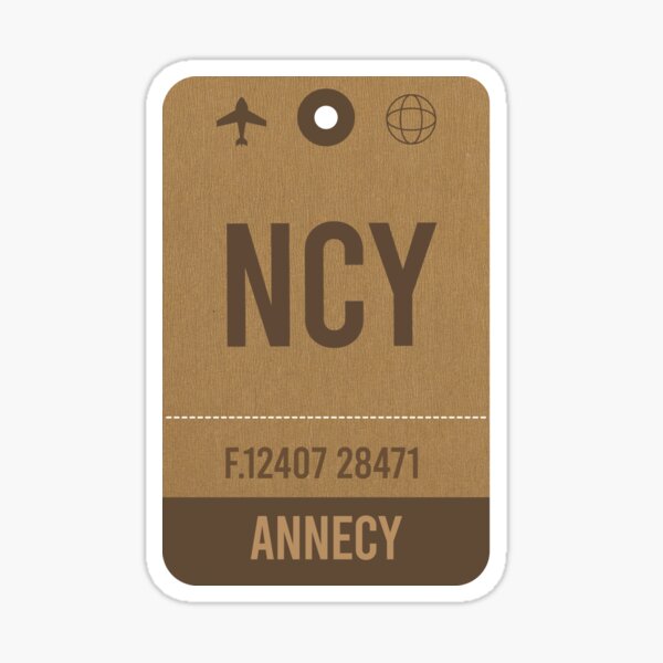 Annecy Airport Vintage Luggage Tag Sticker