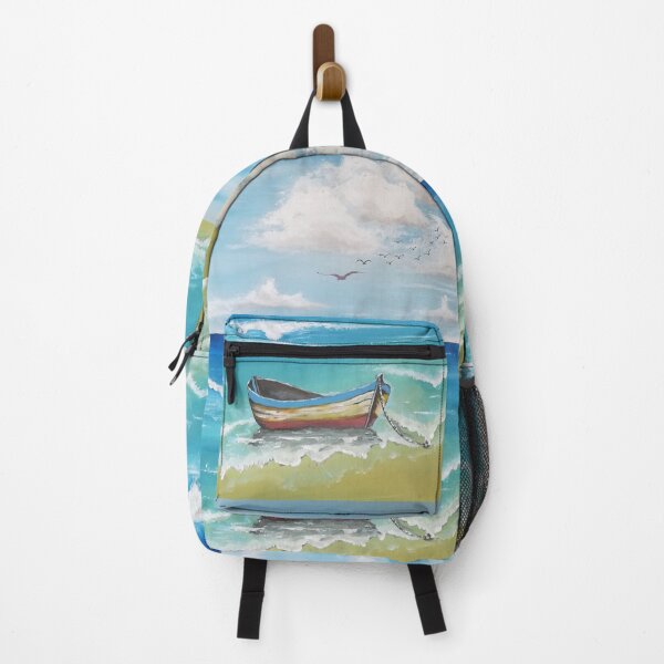 Item preview, Seascape with boat painting designed and sold by DiensDesign.