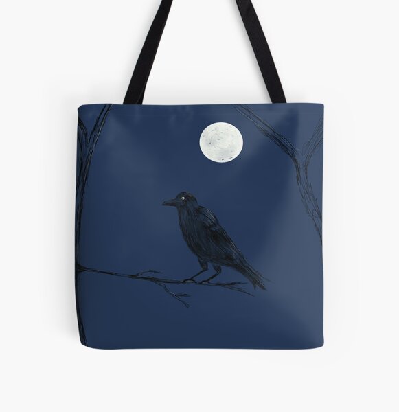Night Crow All Over Print Tote Bag