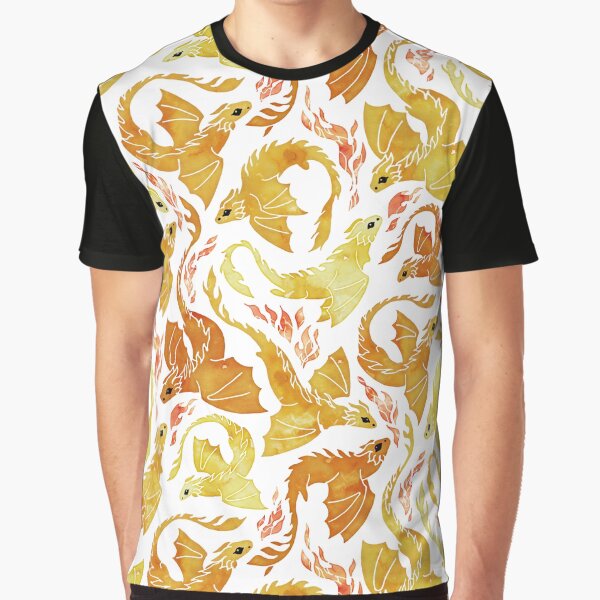 Dragon fire yellow Graphic T-Shirt