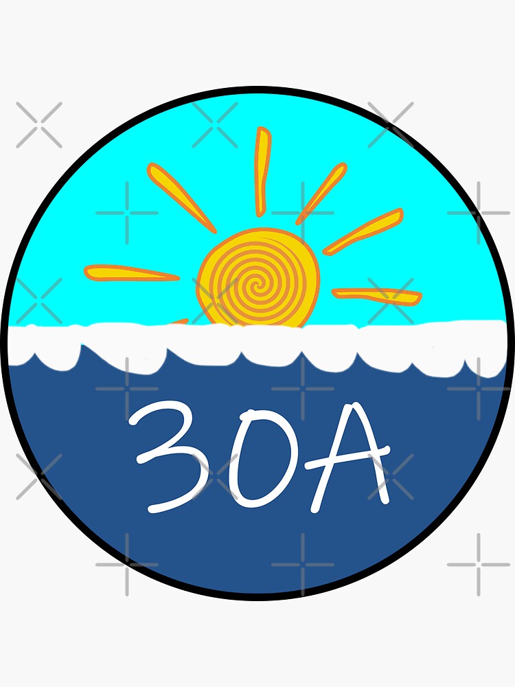 "30A_Florida Route 30a Sticker" Sticker for Sale by Rexoo Redbubble