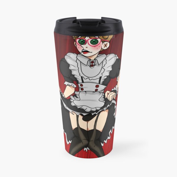Lucky Guy in a maid dress. Travel Mug