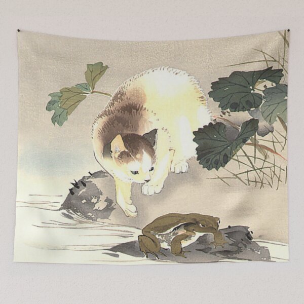 Item preview, Antique Japanese Woodblock Watercolor Cat Print designed and sold by Epitome Girl.