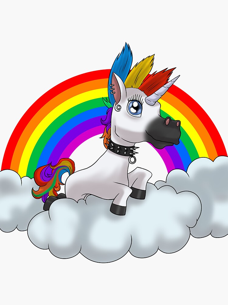 "Punk metal rock n roll gothic unicorn" Sticker for Sale by Niktos