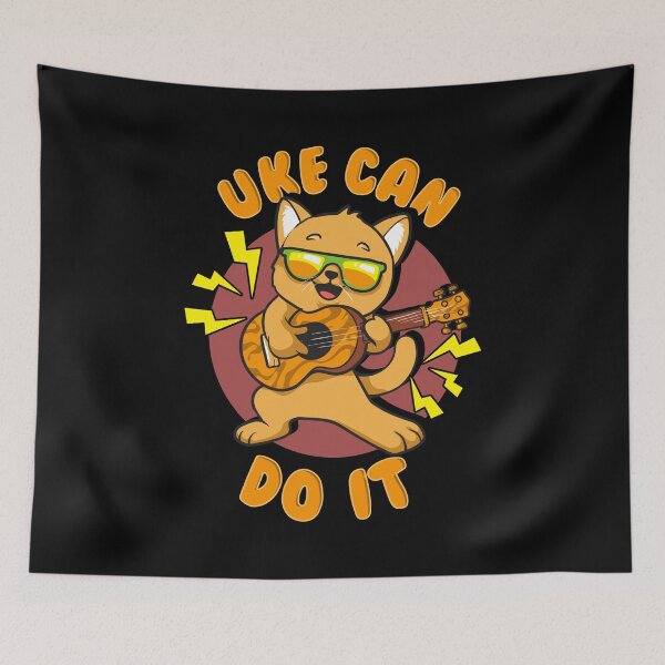 Item preview, Cute & Funny Uke Can Do It! Ukulele Cat Pun designed and sold by perfectpresents.