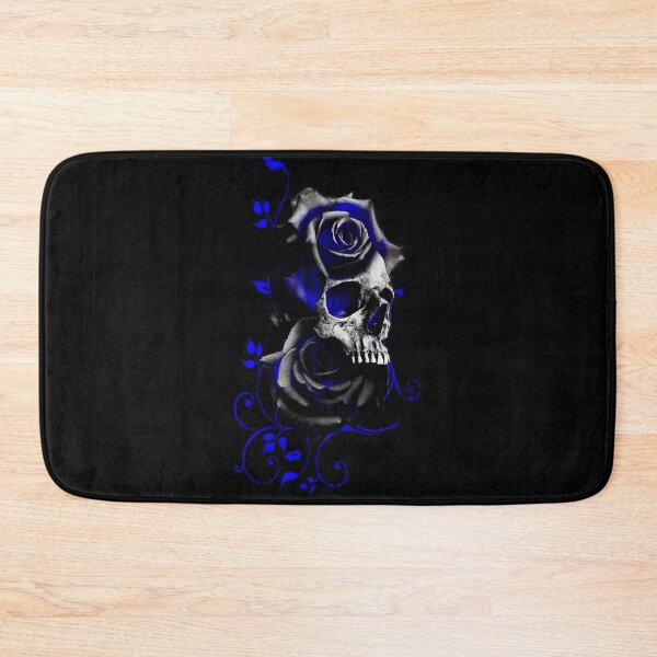 Item preview,  Skull with Black and Blue Roses designed and sold by Gothic Fantasy.