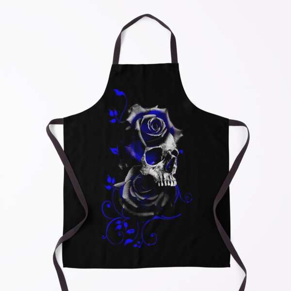 Item preview,  Skull with Black and Blue Roses designed and sold by Gothic Fantasy.