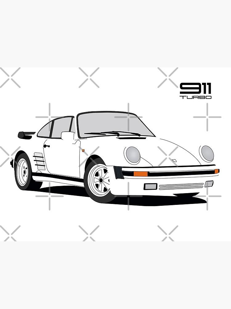 Voiture de dessin Porsche 911 Turbo affiches et impressions par