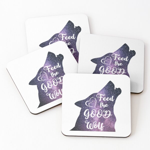 Item preview, Feed The Good Wolf - Colorful Wolf Galaxy Print - Purple Pink designed and sold by WonderWear.