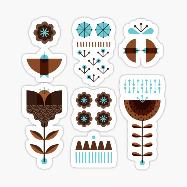Scandinavian modern folk Sticker