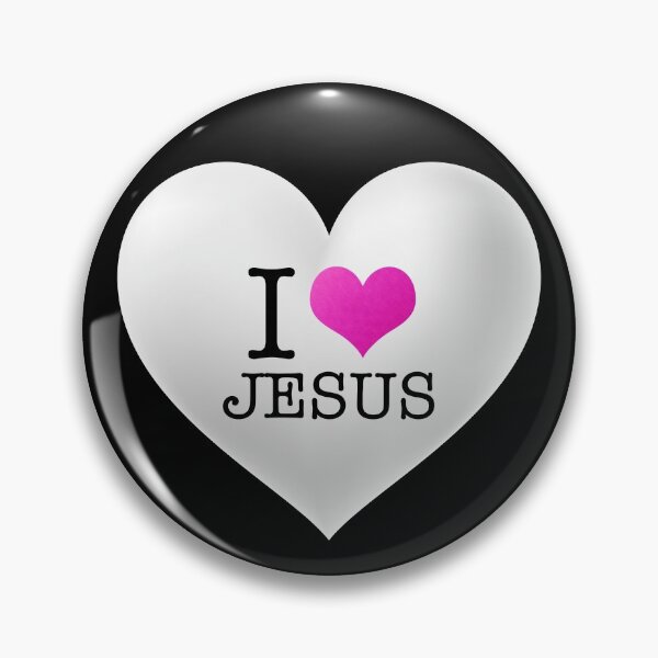 Item preview, I Love (Pink Heart) Jesus! (with White Heart on Black) designed and sold by PawsitiveMum.