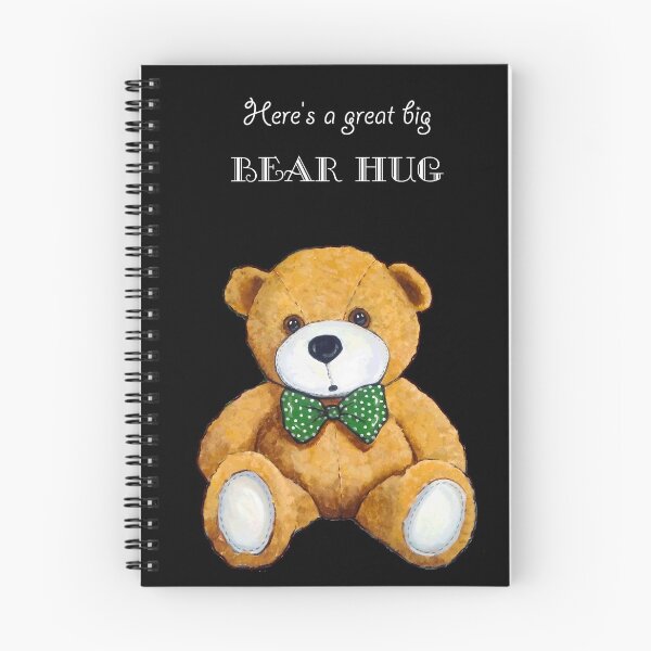 Item preview, A Big Bear Hug with Cute Teddy Bear on Black Illustration designed and sold by JoyfulWhimsy.