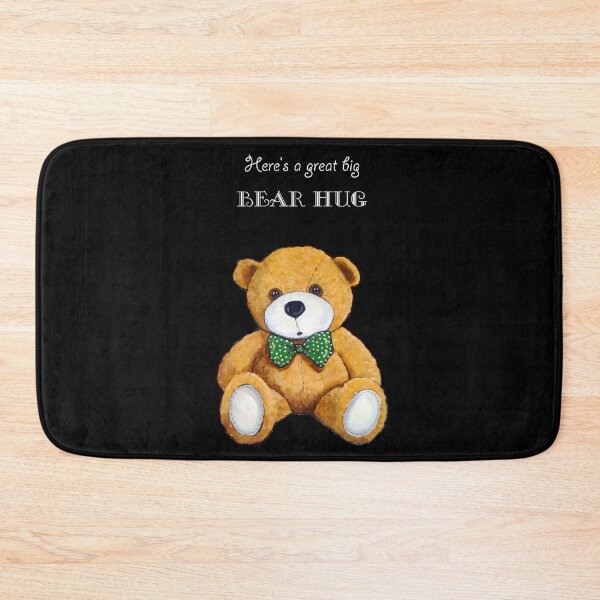 Item preview, A Big Bear Hug with Cute Teddy Bear on Black Illustration designed and sold by JoyfulWhimsy.