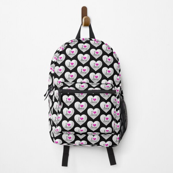 Item preview, I Love (Pink Heart) Jesus! (with White Heart on Black) designed and sold by PawsitiveMum.