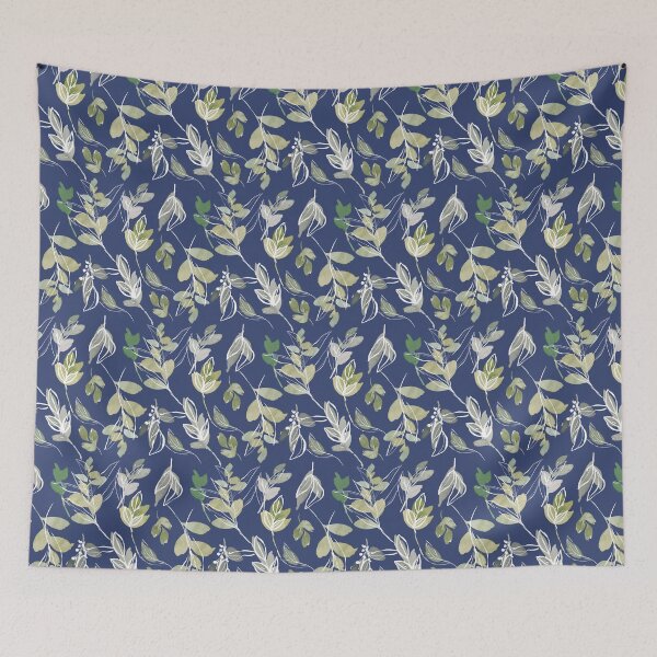 Item preview, Hand Drawn Olive Green Gray Feminine Floral Leaves Pattern designed and sold by AuroCreatives.