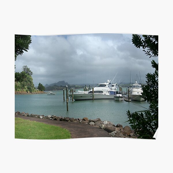 "A berth with a view..........Whangaroa Harbour.........!" Poster for