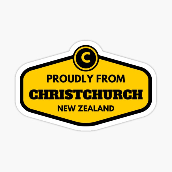 "Proudly From Christchurch New Zealand" Sticker by flylikeakiwinz