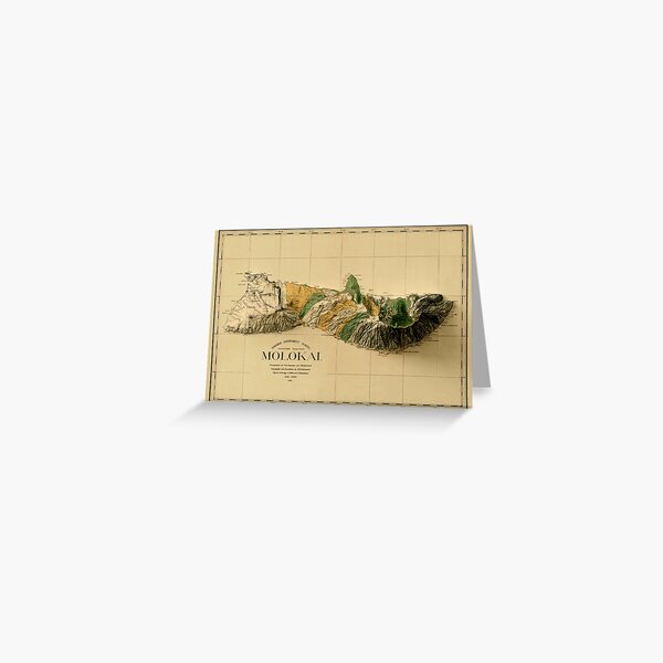 Item preview, 1897 Molokai Relief Map 3D digitally-rendered designed and sold by ThinkAboutMaps.