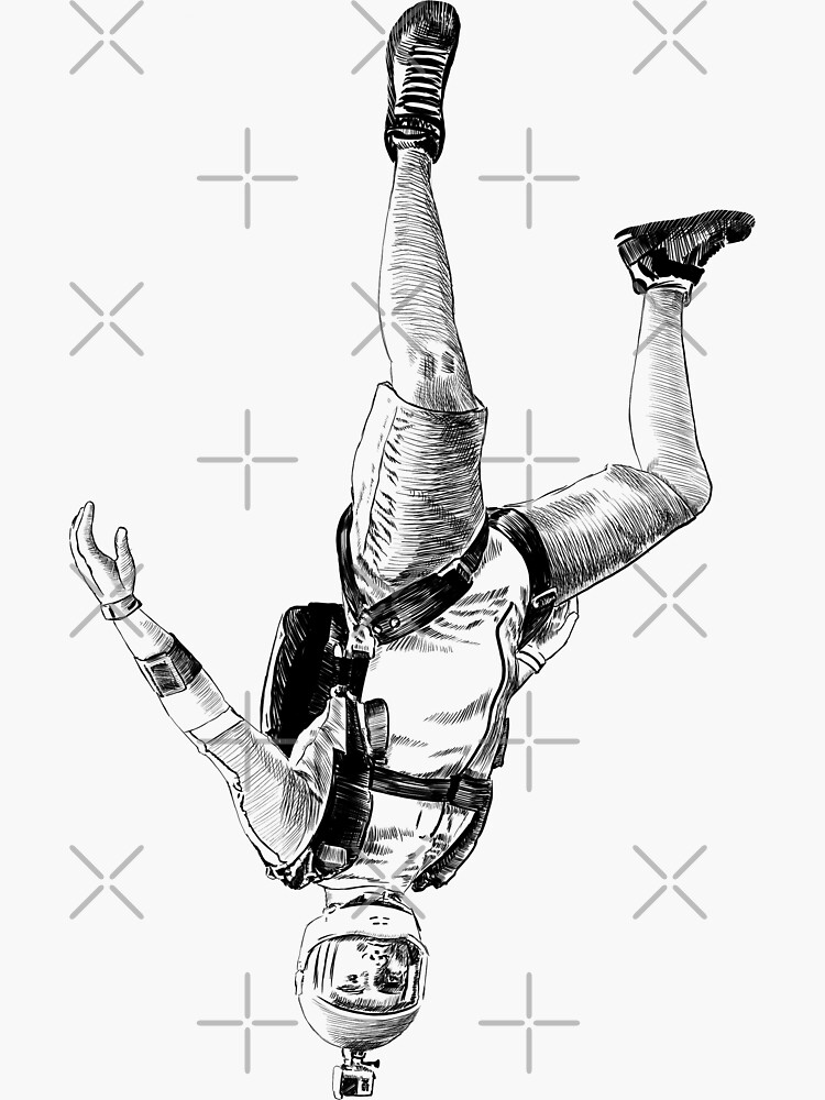 Aperçu 3 sur 3. Sticker avec l'œuvre Parachutiste créée et vendue par sibosssr.