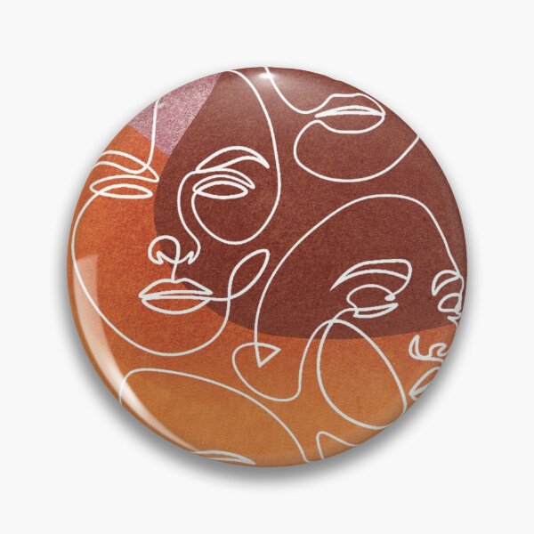 Item preview, Minimalist design faces line art terracotta designed and sold by Eldoradoo.