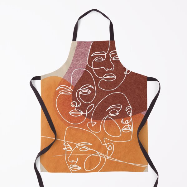 Item preview, Minimalist design faces line art terracotta designed and sold by Eldoradoo.