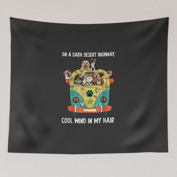Item preview, In Hair On Dark Highway A Desert Cool Wind Hippie Dog T-Shir designed and sold by dianasandys9a.