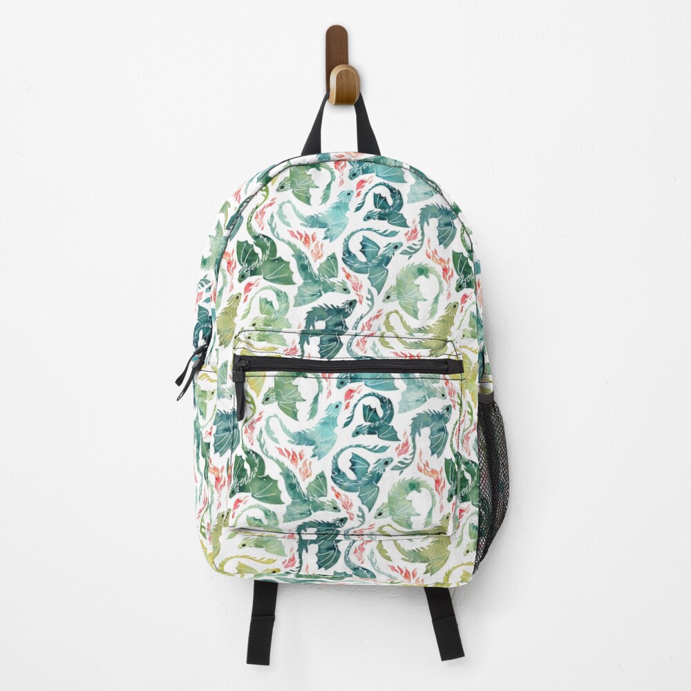 Dragon fire turquoise & green Backpack