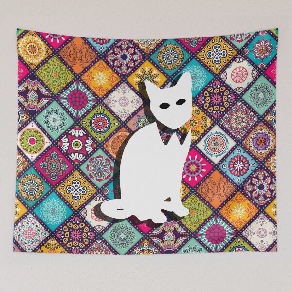 Item preview, Floral Cat in Flowers Popoki 702 designed and sold by VinBasis.
