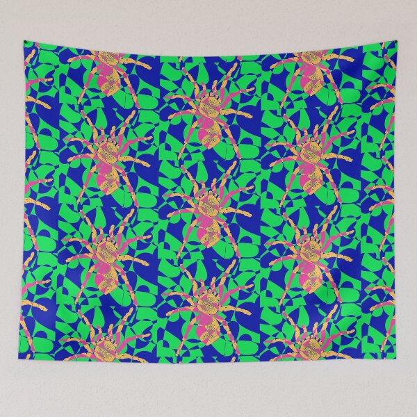 Item preview, Tarantula Pink Green Blue and Yellow Design designed and sold by ArtbyJeanClaude.