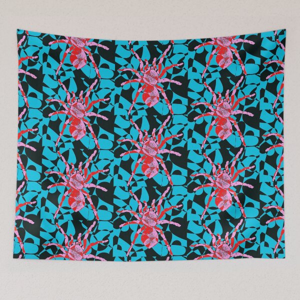 Item preview, Tarantula Pink Blue Black and Red Design designed and sold by ArtbyJeanClaude.