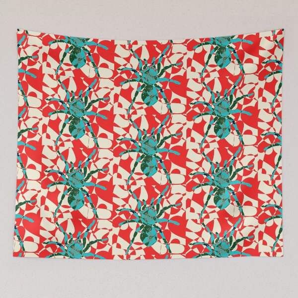 Item preview, Tarantula Red Green Blue and White Design designed and sold by ArtbyJeanClaude.