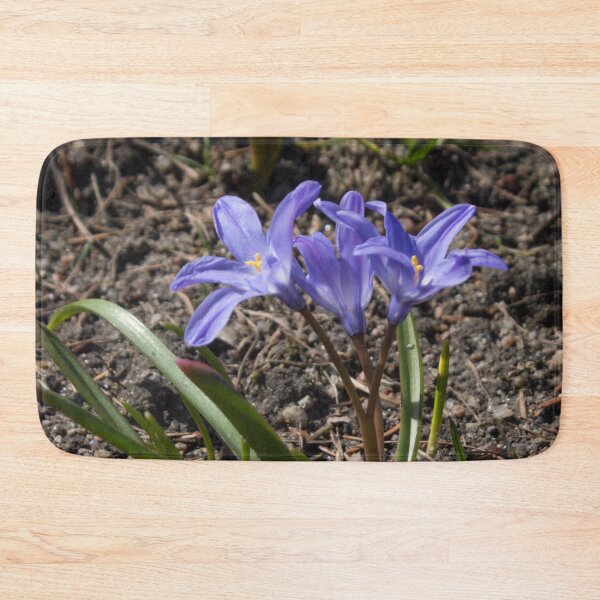 Item preview, purple spring flowers with yellow centers on the ground background designed and sold by nataliavavilina.