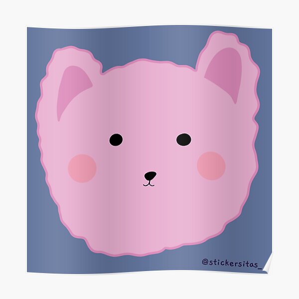 Pink bear sticker Poster