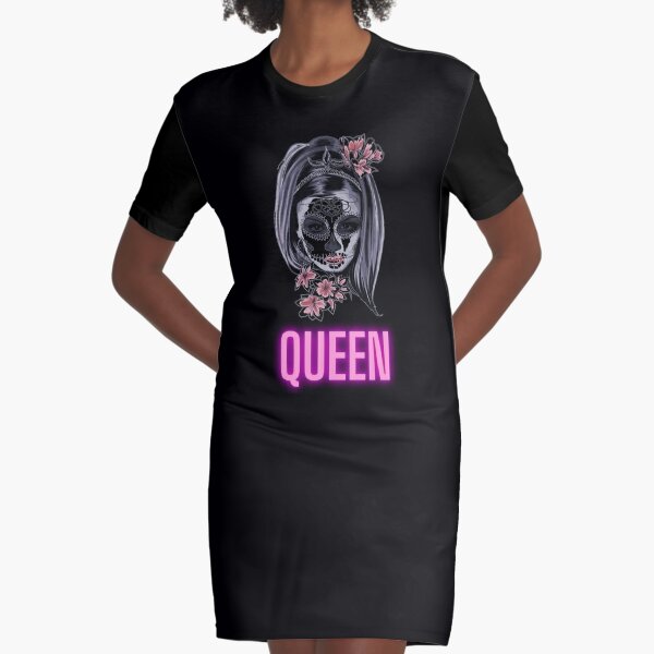 Mexican skeleton dead queen  Graphic T-Shirt Dress