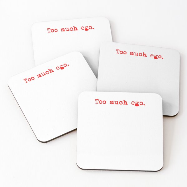 Item preview, Too much ego. Typewriter simple text red designed and sold by AmongOtherThngs.