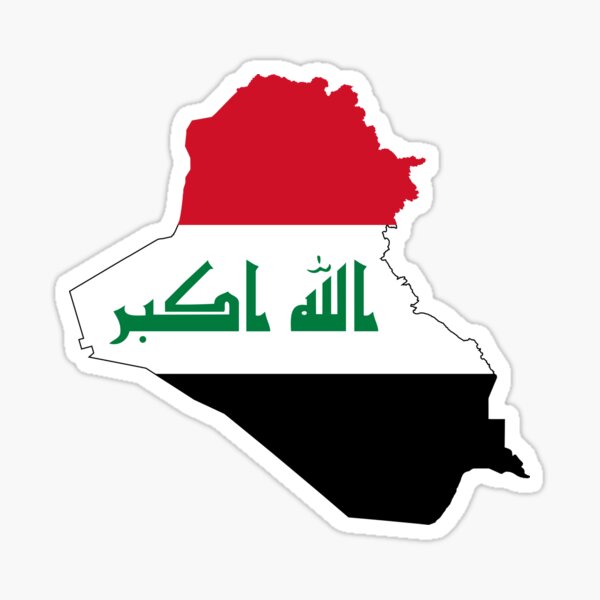 Flag Map of Iraq  Sticker