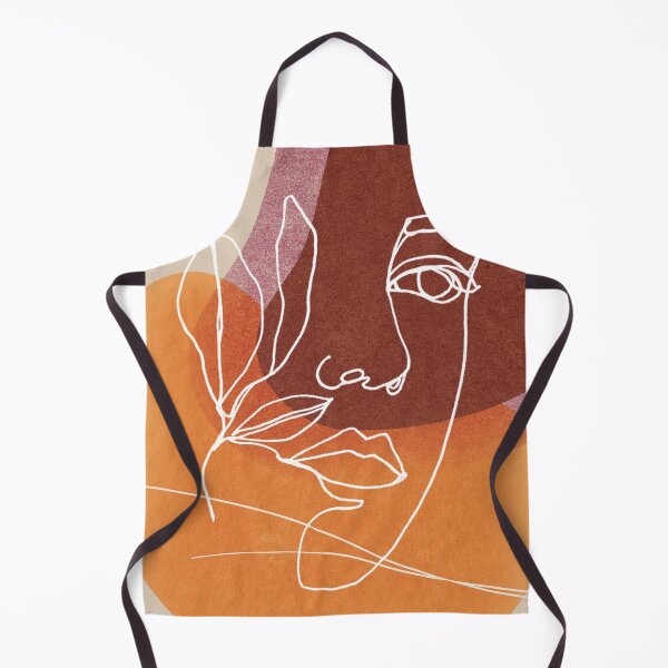 Item preview, Minimalist design faces with leaves line art terracotta designed and sold by Eldoradoo.