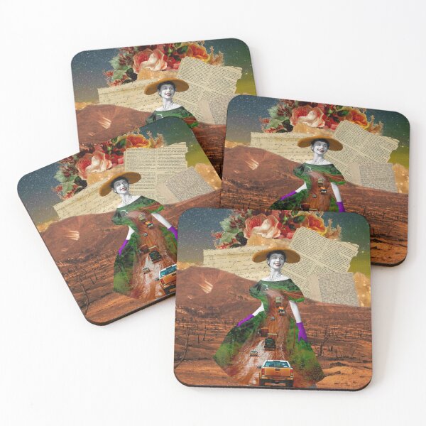 Item preview, Fifties Model Collage with Mountain Track, Cars and Torn Paper designed and sold by KALEIDOSCOPE UK.